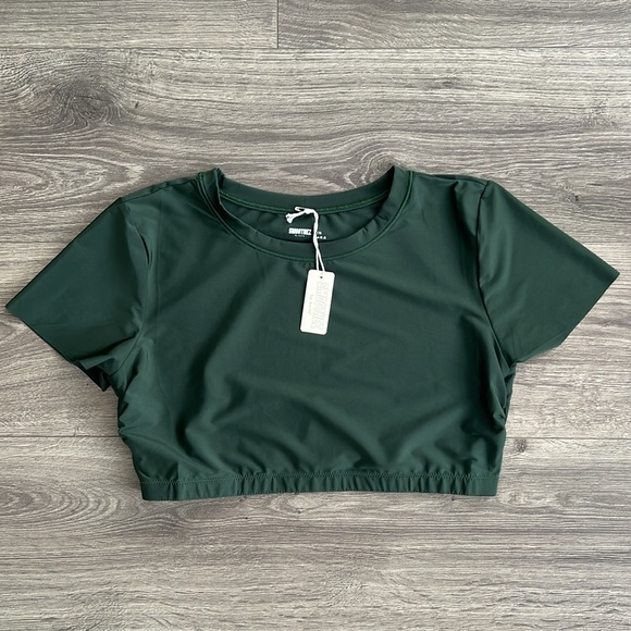 aerie Other - NWT Aerie SMOOTHEZ Crop Top Bralette Womens XL Dark Green Lightweight Layer Boho